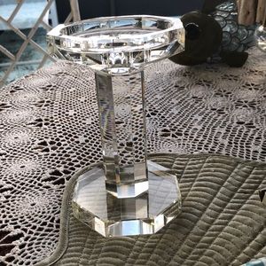 Crystal candle holder signed
